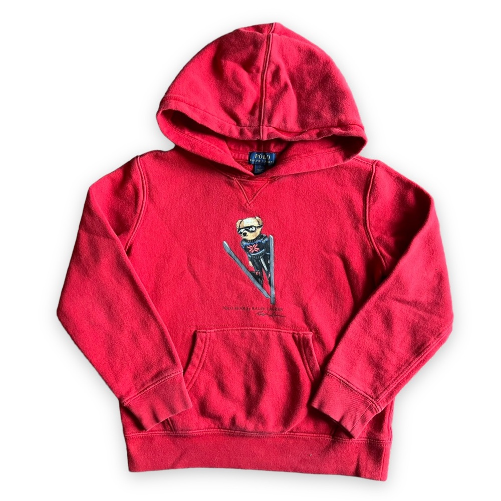 Polo by Ralph Lauren Red Hoodie with Ski Bear Graphic